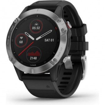 Часы GARMIN FENIX 6 BLACK SILVER WITH BLACK BAND Часы GARMIN FENIX 6 BLACK SILVER WITH BLACK BAND