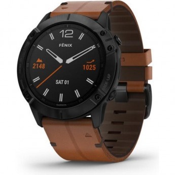 Часы GARMIN FENIX 6X SAPPHIRE BLACK DLC WITH CHESTNUT LEATHER BAND Часы GARMIN FENIX 6X SAPPHIRE BLACK DLC WITH CHESTNUT LEATHER BAND