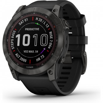 Часы GARMIN FENIX 7 Sapphire Solar титановый черный DLC с силиконовым ремешком Часы GARMIN FENIX 7 Sapphire Solar титановый черный DLC с силиконовым ремешком