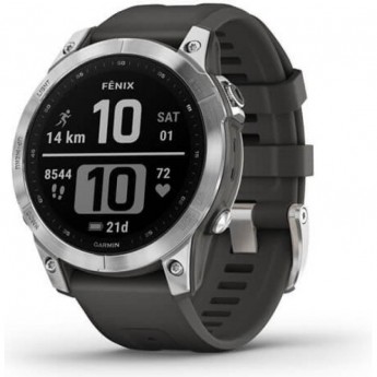 Часы GARMIN FENIX 7 SILVER WITH GRAPHITE BAND Часы GARMIN FENIX 7 SILVER WITH GRAPHITE BAND