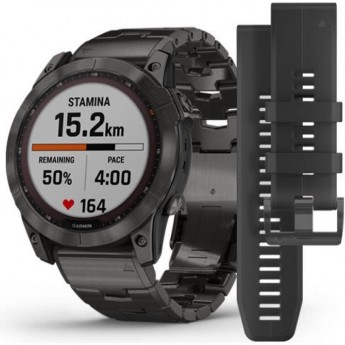 Часы GARMIN FENIX 7X SAPPHIRE SOLAR CARBON COATED TITANIUM GRAY (DLC) VENTILATED TITANIUM GRAY CARBON COATED (DLC) STRAP Часы GARMIN FENIX 7X SAPPHIRE SOLAR CARBON COATED TITANIUM GRAY (DLC) VENTILATED TITANIUM GRAY CARBON COATED (DLC) STRAP