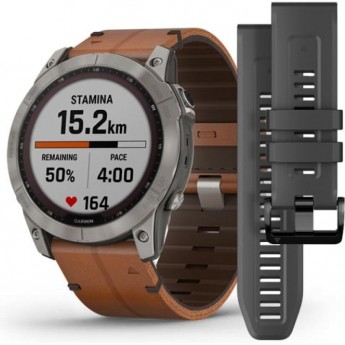 Часы GARMIN FENIX 7X SAPPHIRE SOLAR TITANIUM WITH A CHESTNUT LEATHER STRAP Часы GARMIN FENIX 7X SAPPHIRE SOLAR TITANIUM WITH A CHESTNUT LEATHER STRAP