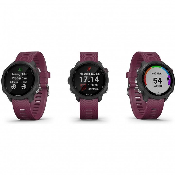 Часы GARMIN FORERUNNER® 245 черный с вишневым ремешком 010-02120-11