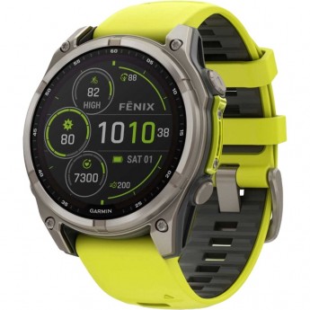 Смарт-часы GARMIN FENIX 8 – 47 мм, Solar Sapphire, титан с ярко-желтым/графитовым силиконовым ремешком Смарт-часы GARMIN FENIX 8 – 47 мм, Solar Sapphire, титан с ярко-желтым/графитовым силиконовым ремешком