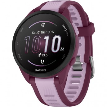 Смарт-часы GARMIN FORERUNNER 165 MUSIC, силиконовый ремешок ягодно-сиреневый Смарт-часы GARMIN FORERUNNER 165 MUSIC, силиконовый ремешок ягодно-сиреневый