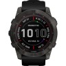 Умные часы GARMIN FENIX 7X SAPPHIRE SOLAR CARBON GRAY DLC TITANIUM WITH SILICONE BLACK BAND 010-02541-11