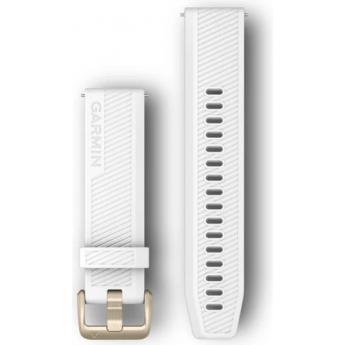 Ремешок GARMIN для Forerunner 245/645/Vivoactive/Vivomove (20 мм), белый силикон, застежка светло-золотая Ремешок GARMIN для Forerunner 245/645/Vivoactive/Vivomove (20 мм), белый силикон, застежка светло-золотая