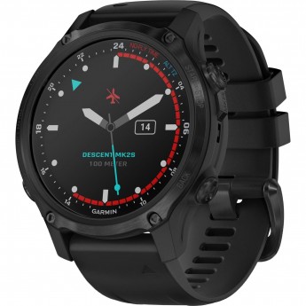 Смарт-часы GARMIN DESCENT MK2S Carbon Gray DLC Black с черным силиконовым ремешком Смарт-часы GARMIN DESCENT MK2S Carbon Gray DLC Black с черным силиконовым ремешком